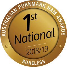 Australian Pork Artisan Ham Awards 1st Place Australia 2018-2019